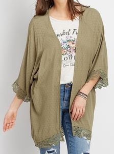Maurices purple  Crochet Trim Kimono Size XXL